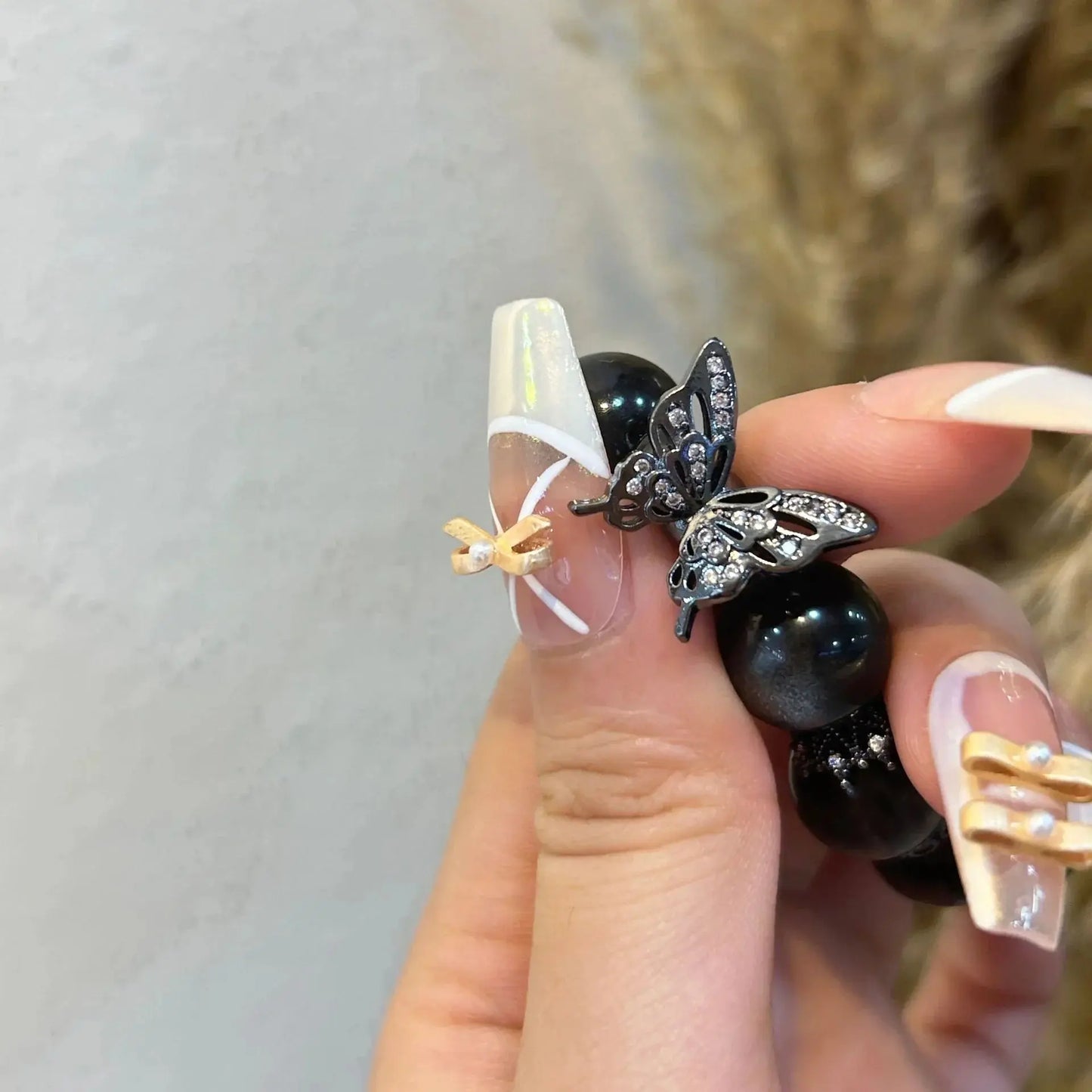 Ultimate Shield - Obsidian Butterfly Protection Bracelet - Chene Blue