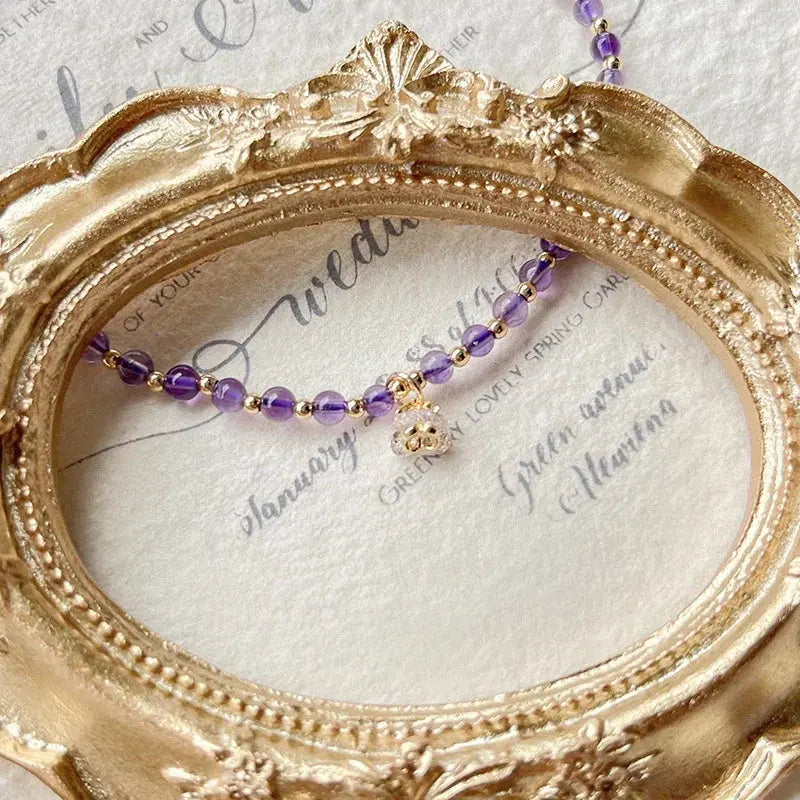 Wise Glance - Amethyst Wisdom Charm Anklet - Chene Blue