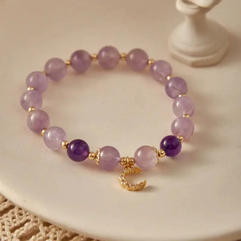 Wise Glance - Amethyst Wisdom Charm Bracelet - Chene Blue