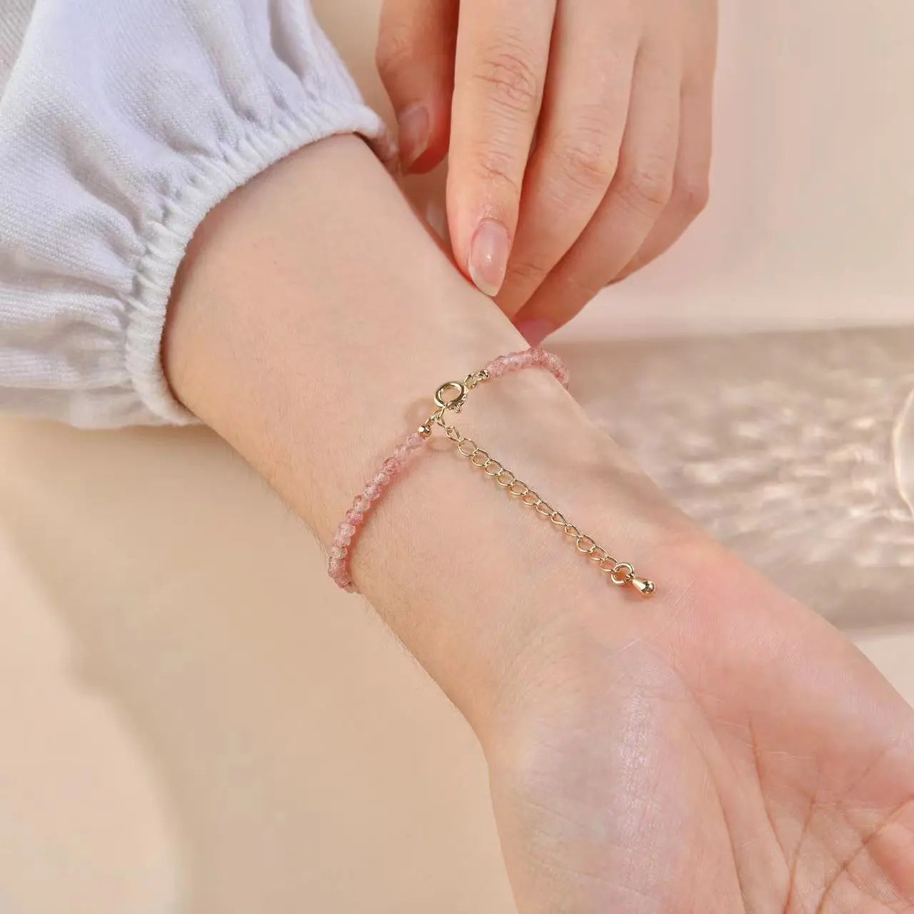 Inspired Love - Strawberry Quartz Love Bracelet