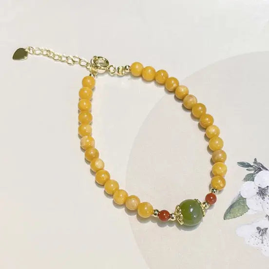 Eternal Bliss - Beeswax Jade Success Wealth Bracelet