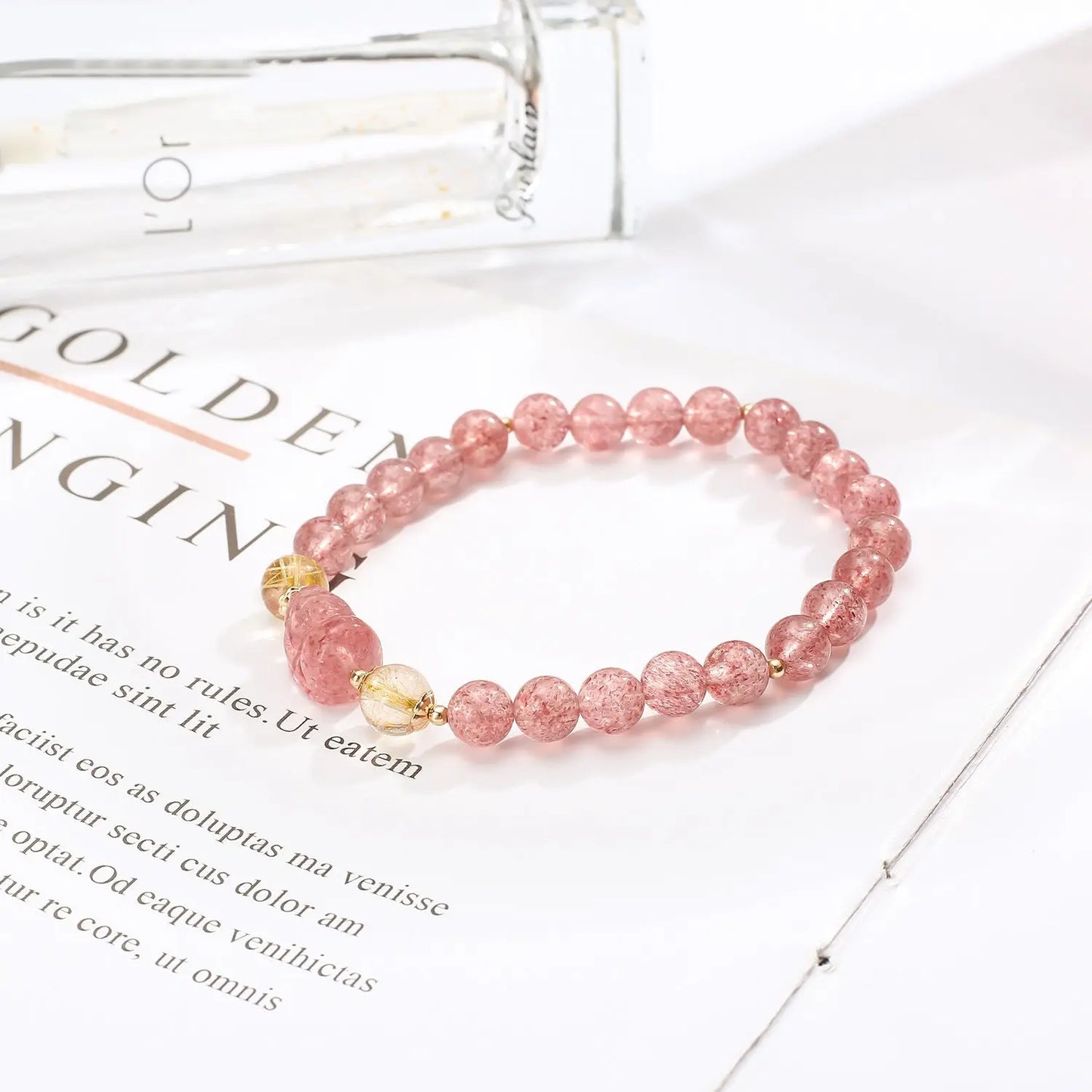 Inspired Love - Strawberry Quartz Love Bracelet