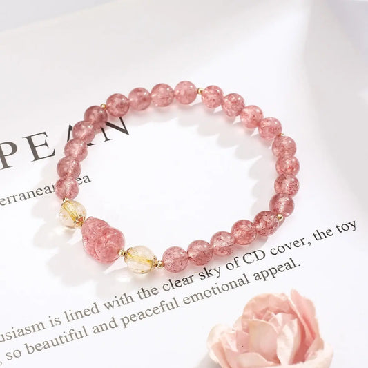 Inspired Love - Strawberry Quartz Love Bracelet