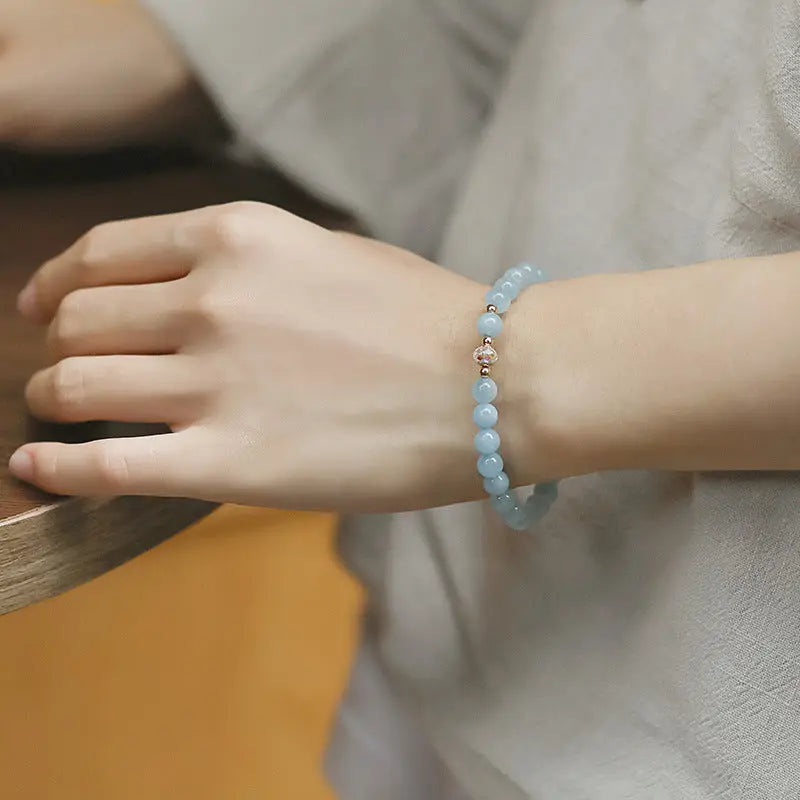 Inspired Confidence - Aquamarine Clear Quartz Courage Bracelet
