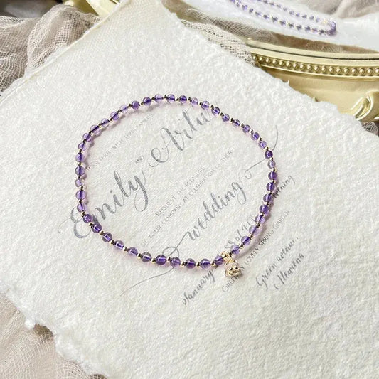 Wise Glance - Amethyst Wisdom Charm Anklet - Chene Blue
