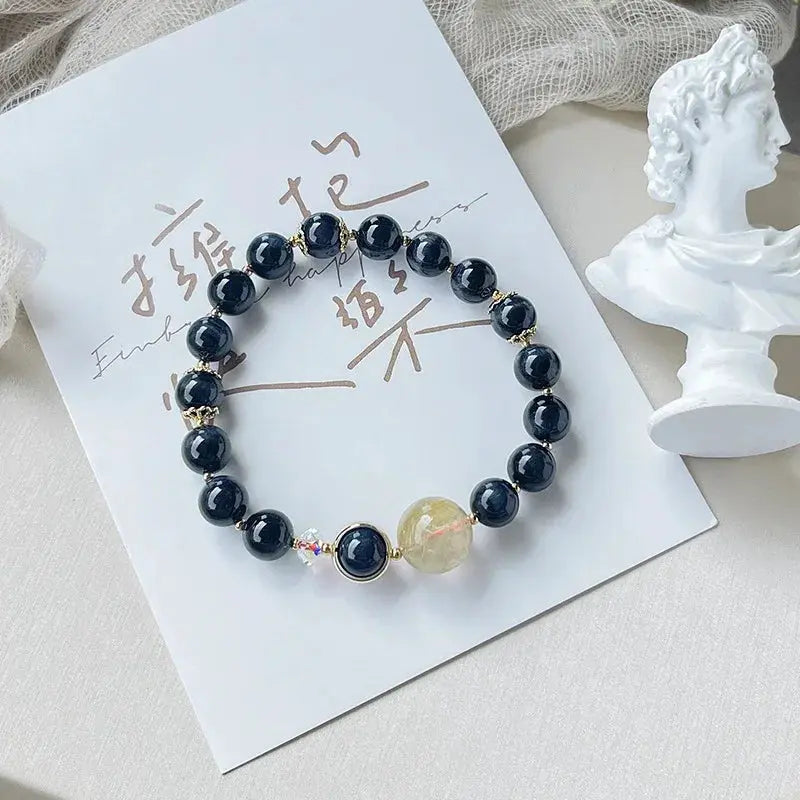 Ultimate Shield - Tiger's Eye Protection Bracelet - Chene Blue