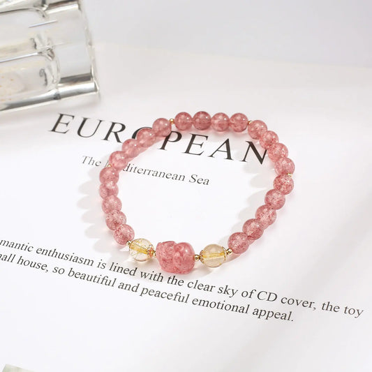 Inspired Love - Strawberry Quartz Love Bracelet