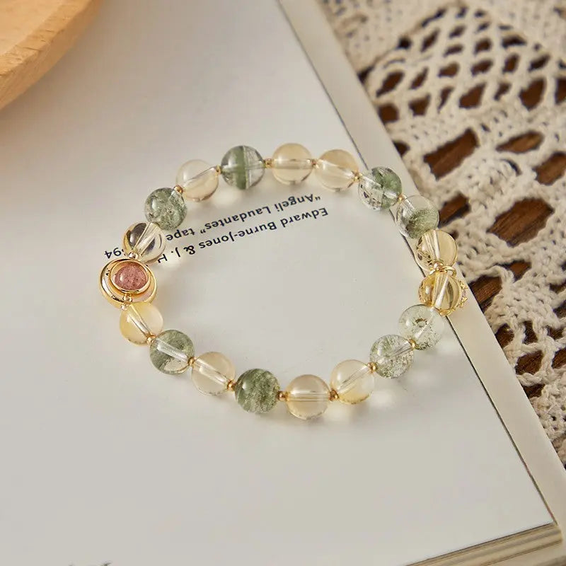 Positive Magnet - Green Phantom Quartz Citrine Luck Bracelet