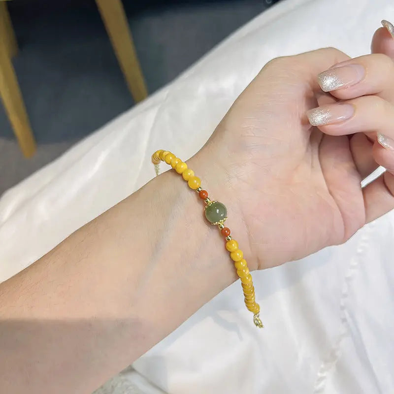 Eternal Bliss - Beeswax Jade Success Wealth Bracelet