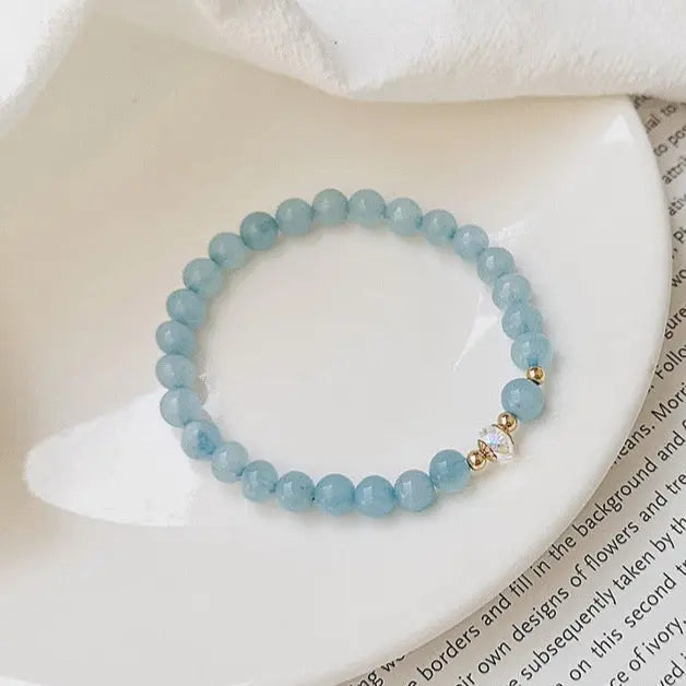 Inspired Confidence - Aquamarine Clear Quartz Courage Bracelet