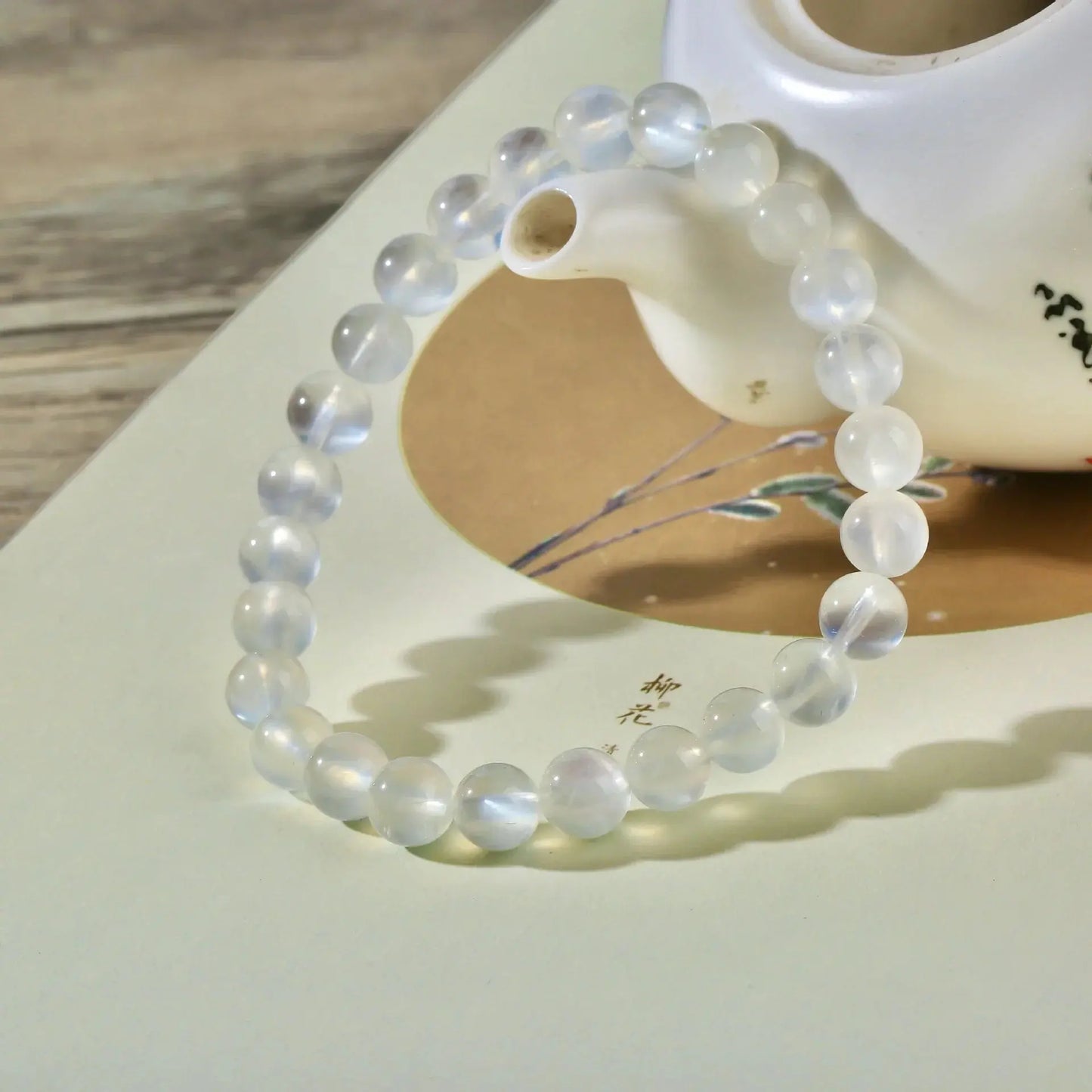 Peaceful Heart - Moonstone Balance Bracelet - Chene Blue