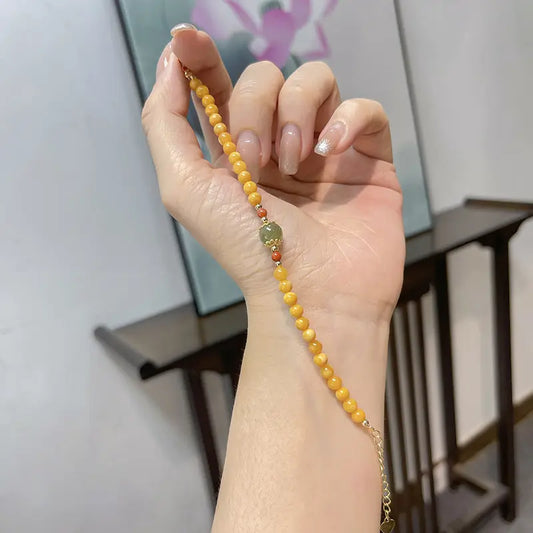 Eternal Bliss - Beeswax Jade Success Wealth Bracelet