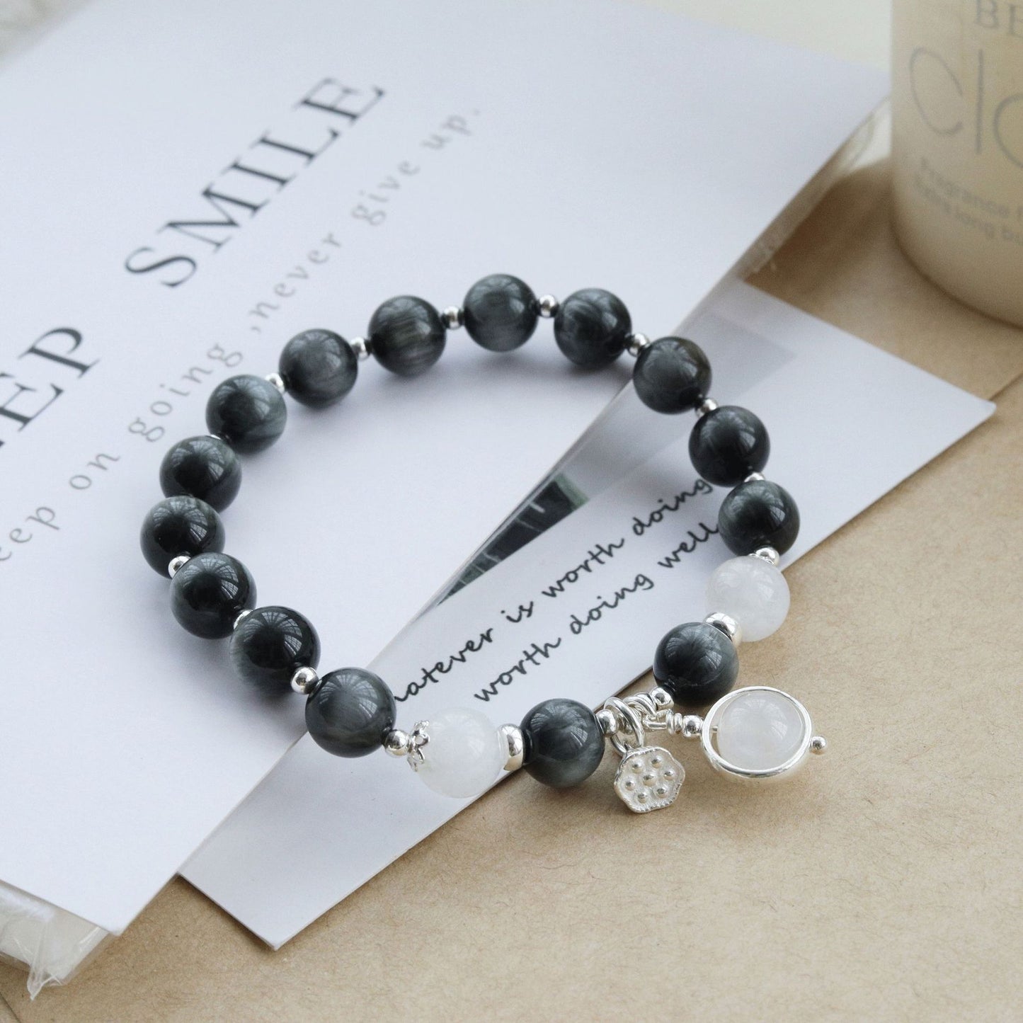 Wise Glance - Couples Bracelet Eagle‘s Eye Stone Wisdom Charm Bracelet