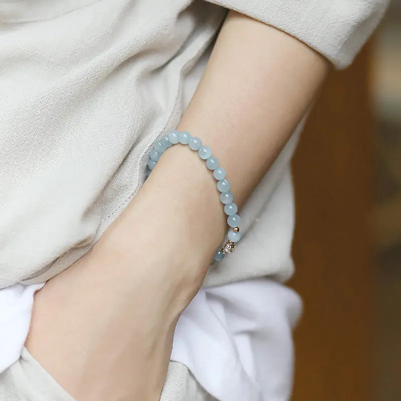 Inspired Confidence - Aquamarine Clear Quartz Courage Bracelet