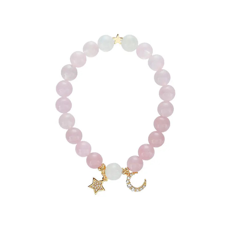 Eternal Love - Pink Moonstone Love Charm Bracelet