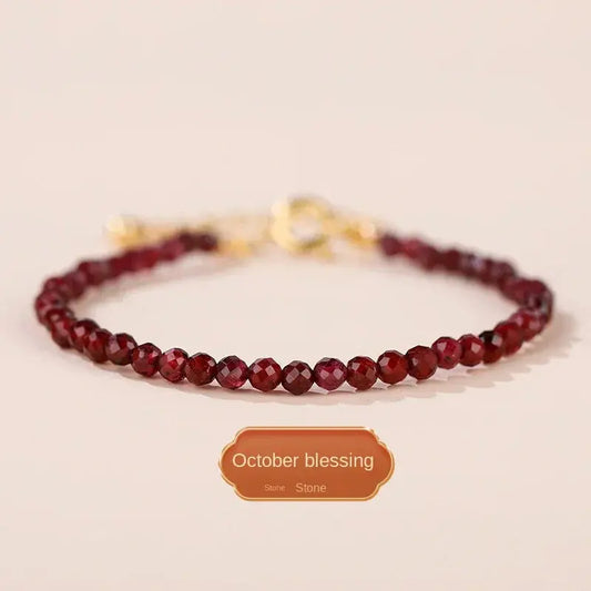 DIvine Healing - Garnet Healing Bracelet - Chene Blue