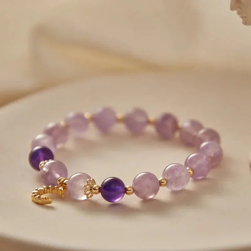 Wise Glance - Amethyst Wisdom Charm Bracelet - Chene Blue