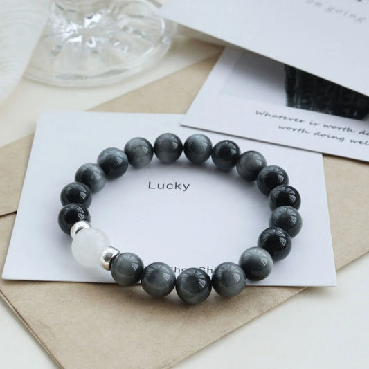 Wise Glance - Couples Bracelet Eagle‘s Eye Stone Wisdom Charm Bracelet