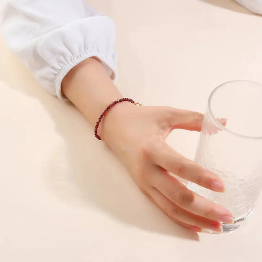 DIvine Healing - Garnet Healing Bracelet - Chene Blue