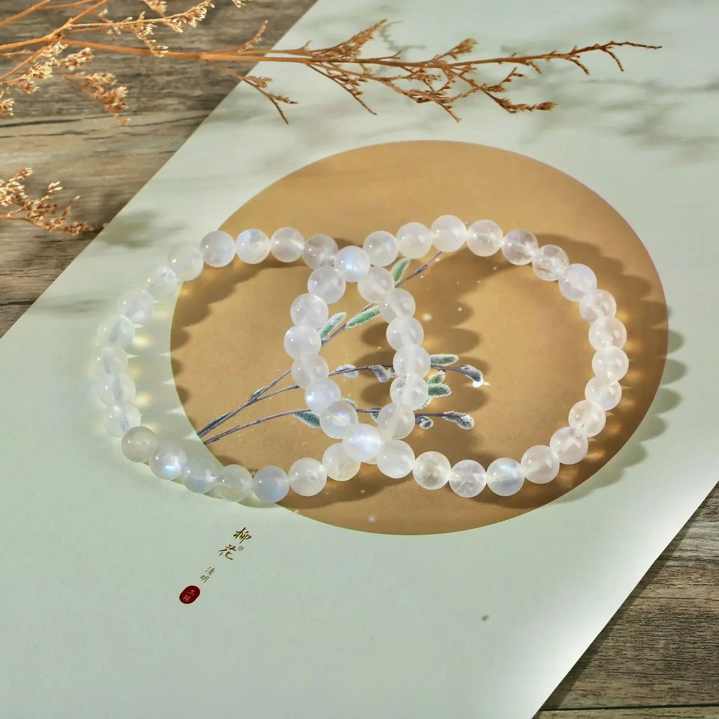 Peaceful Heart - Moonstone Balance Bracelet - Chene Blue