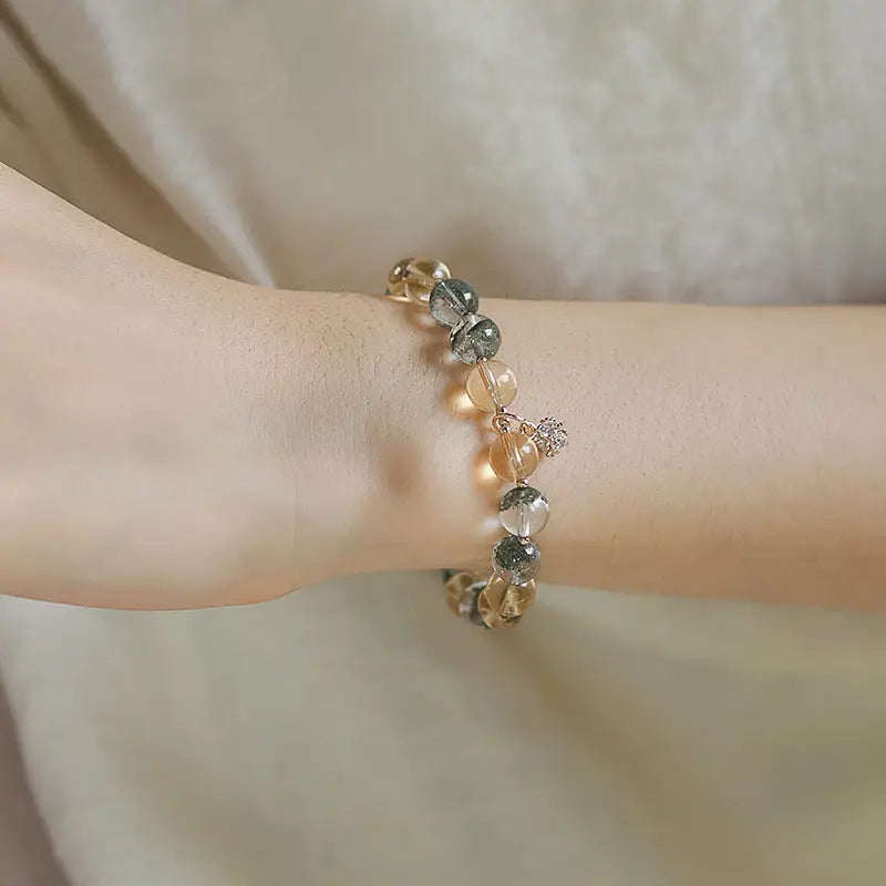 Positive Magnet - Green Phantom Quartz Citrine Luck Bracelet