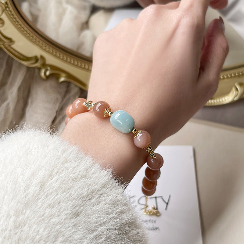 Joy and Peache - Aquamarine Peach Moonstone Joy Bracelet