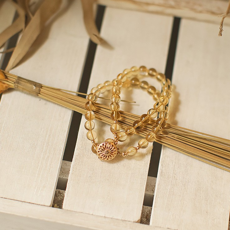 Eternal Bliss - Citrine Wealth Success Luck Crystal Bracelet