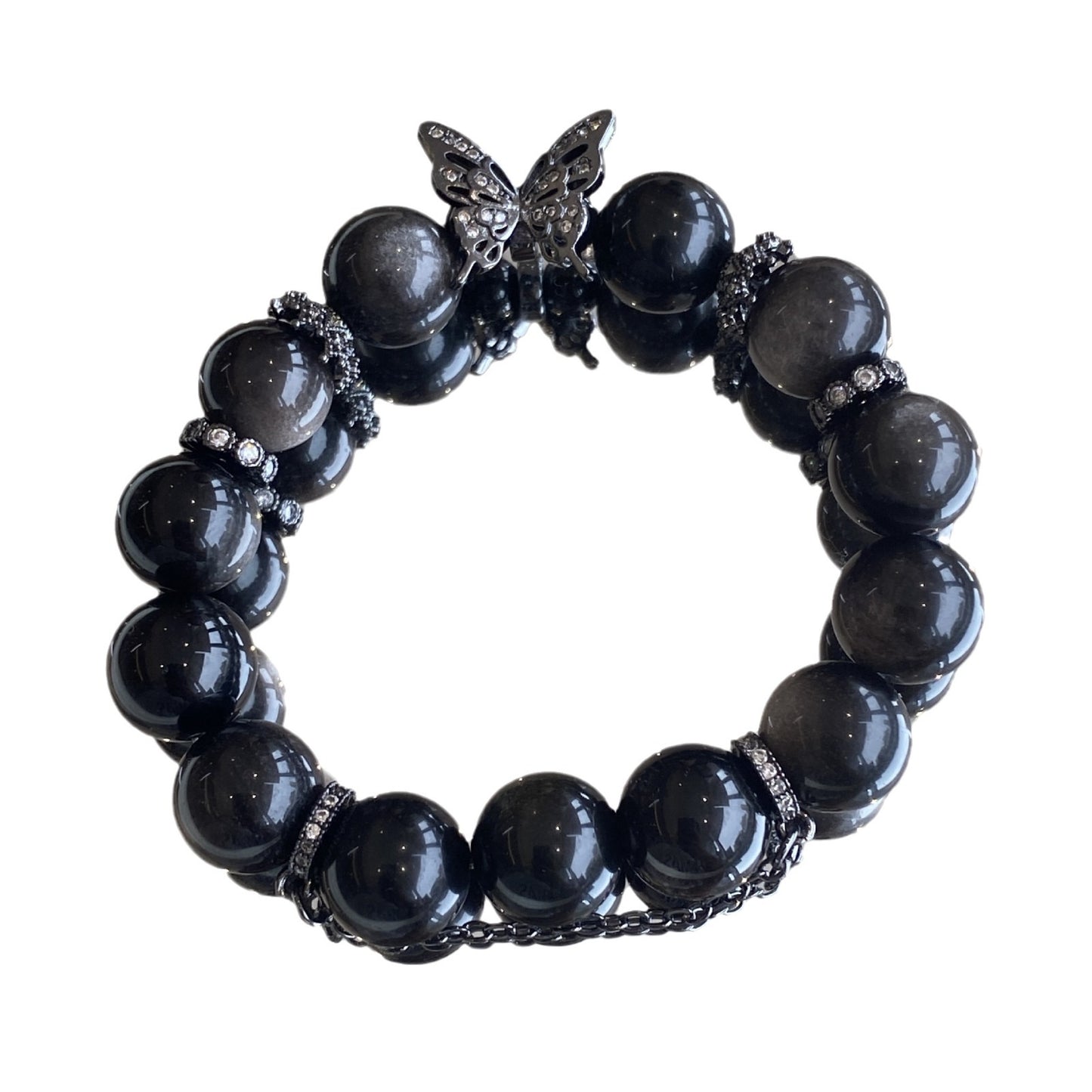 Ultimate Sheild - Obsidian Butterfly Protection Bracelet