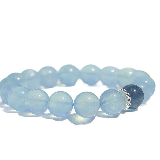 Confidence and Courage - Aquamarine Blue Quartz Wisdom Bracelet