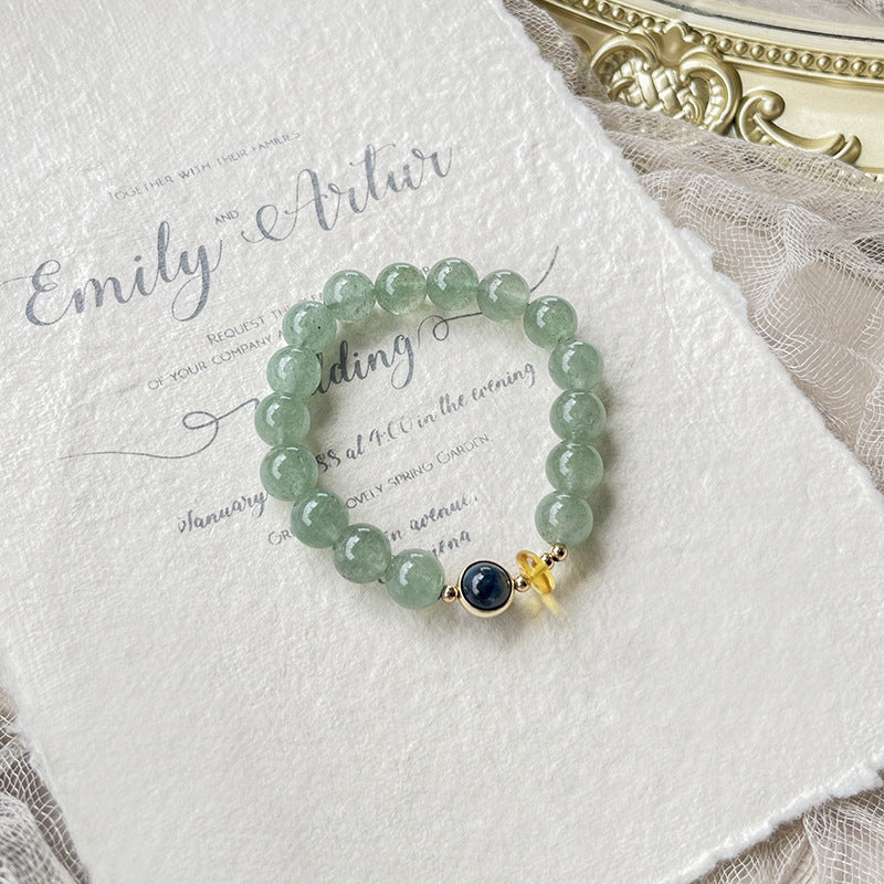 Embrace of Love - Green Strawberry Quartz Charm Bracelet