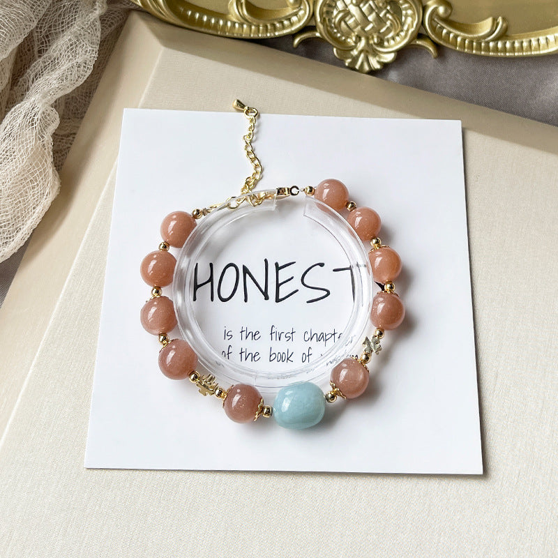 Joy and Peache - Aquamarine Peach Moonstone Joy Bracelet