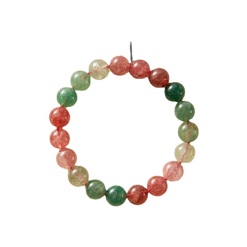 Joy and Love -Red & Green Strawberry Quartz Bracelet