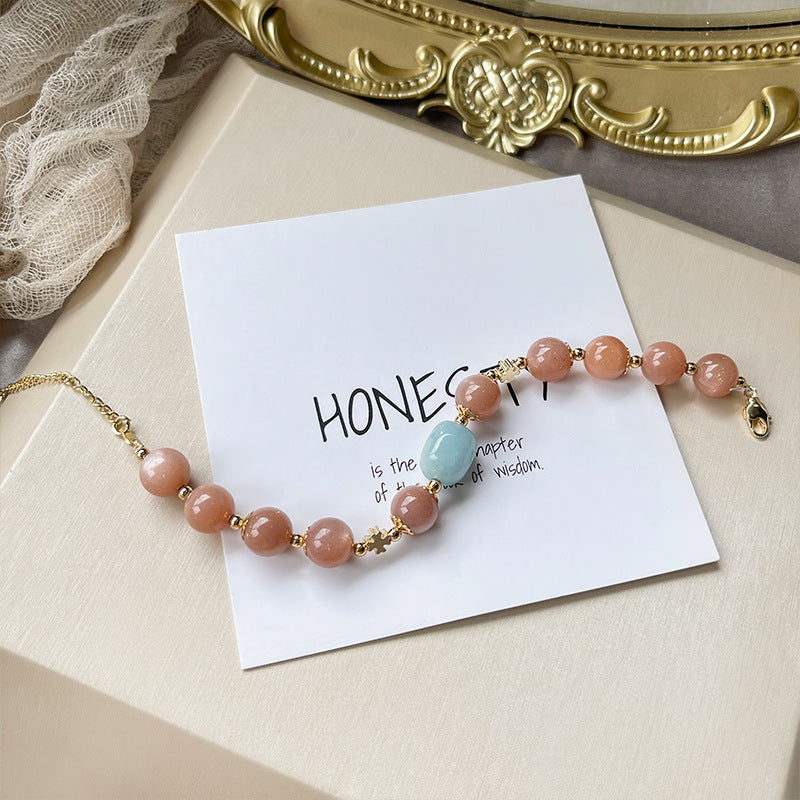 Joy and Peache - Aquamarine Peach Moonstone Joy Bracelet