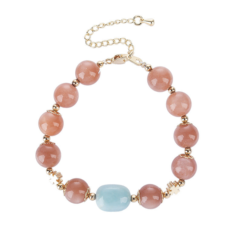 Joy and Peache - Aquamarine Peach Moonstone Joy Bracelet