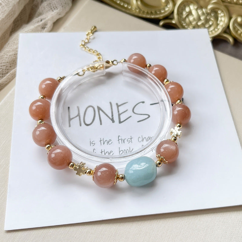 Joy and Peache - Aquamarine Peach Moonstone Joy Bracelet