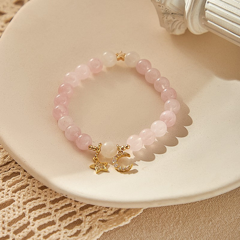 Eternal Love - Pink Moonstone Love Charm Bracelet