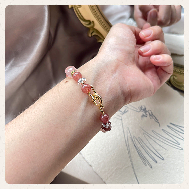 Embrace of Love - Strawberry Quartz Love Bracelet